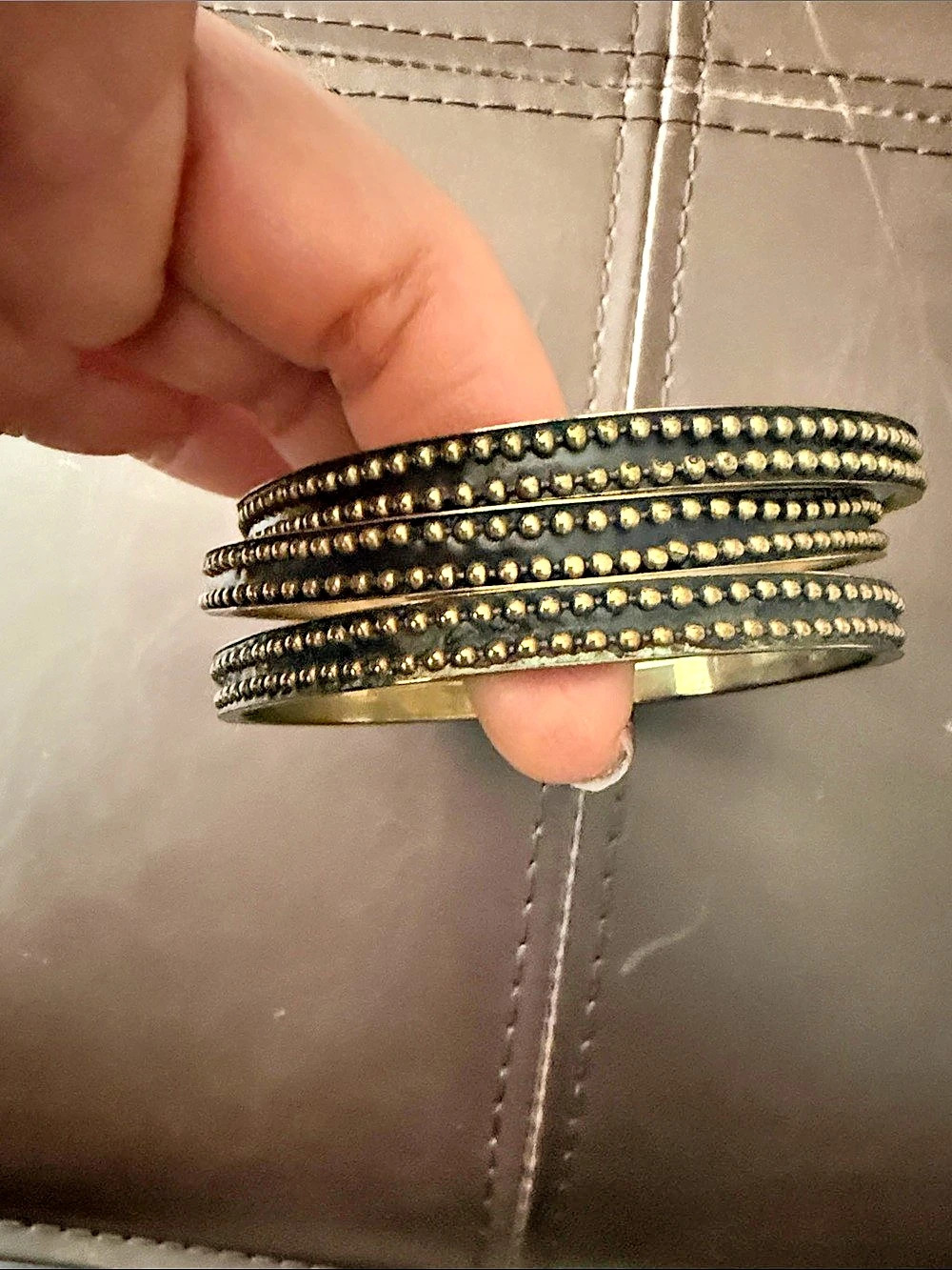 Studded bangles Set in Gold & Black